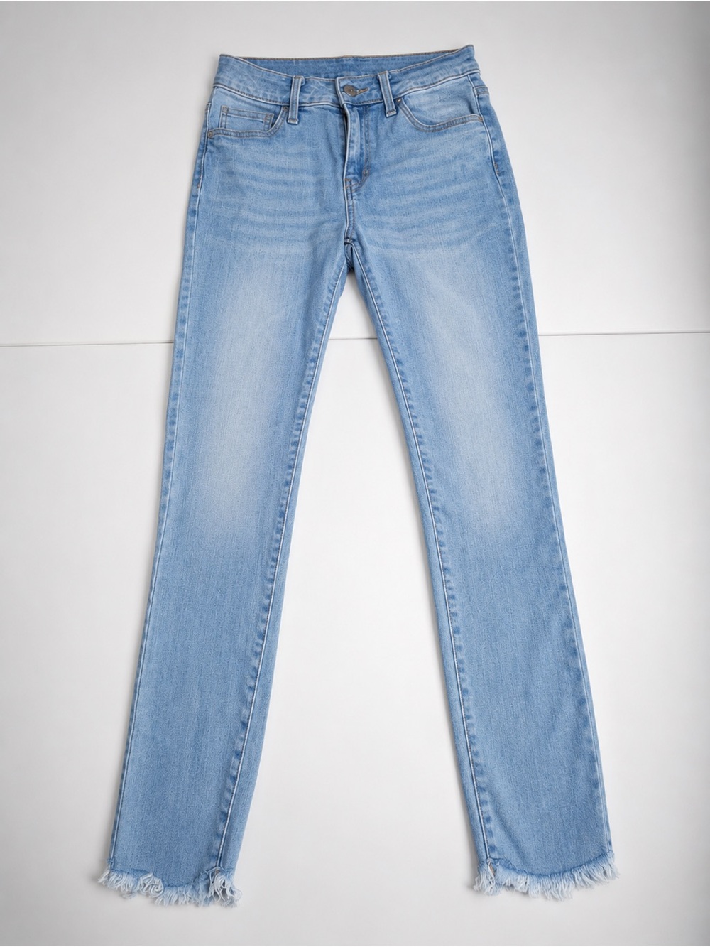 Old Navy Light Blue Skinny Jeans with Frayed Hem